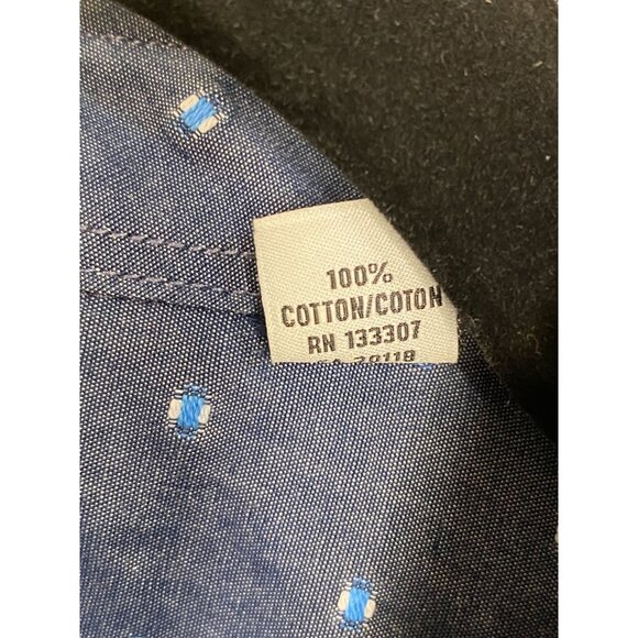 Ben Sherman Mens Tailored Skinny Fit Blue Polka Dot Long Sleeve Button-Up Shirt - Picture 5 of 7